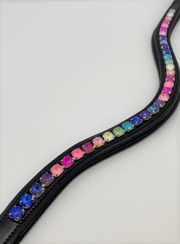 Black Oak Curved Rainbow Sprinkle Browband
