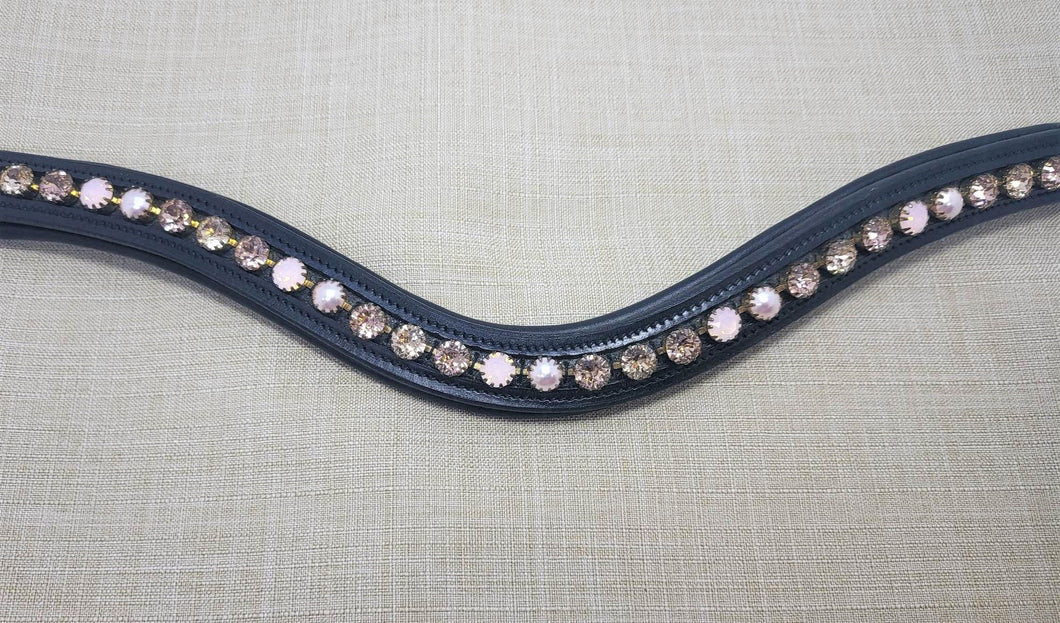 Red Barn Curved Rose Pearl Browband