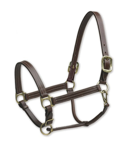 Triple Stitch Leather Halter