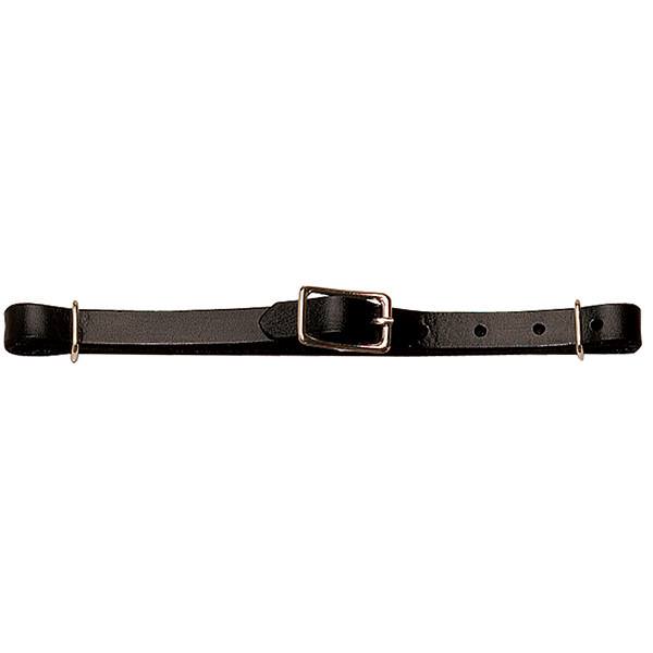 Black Bridle Leather Straight Curb Strap