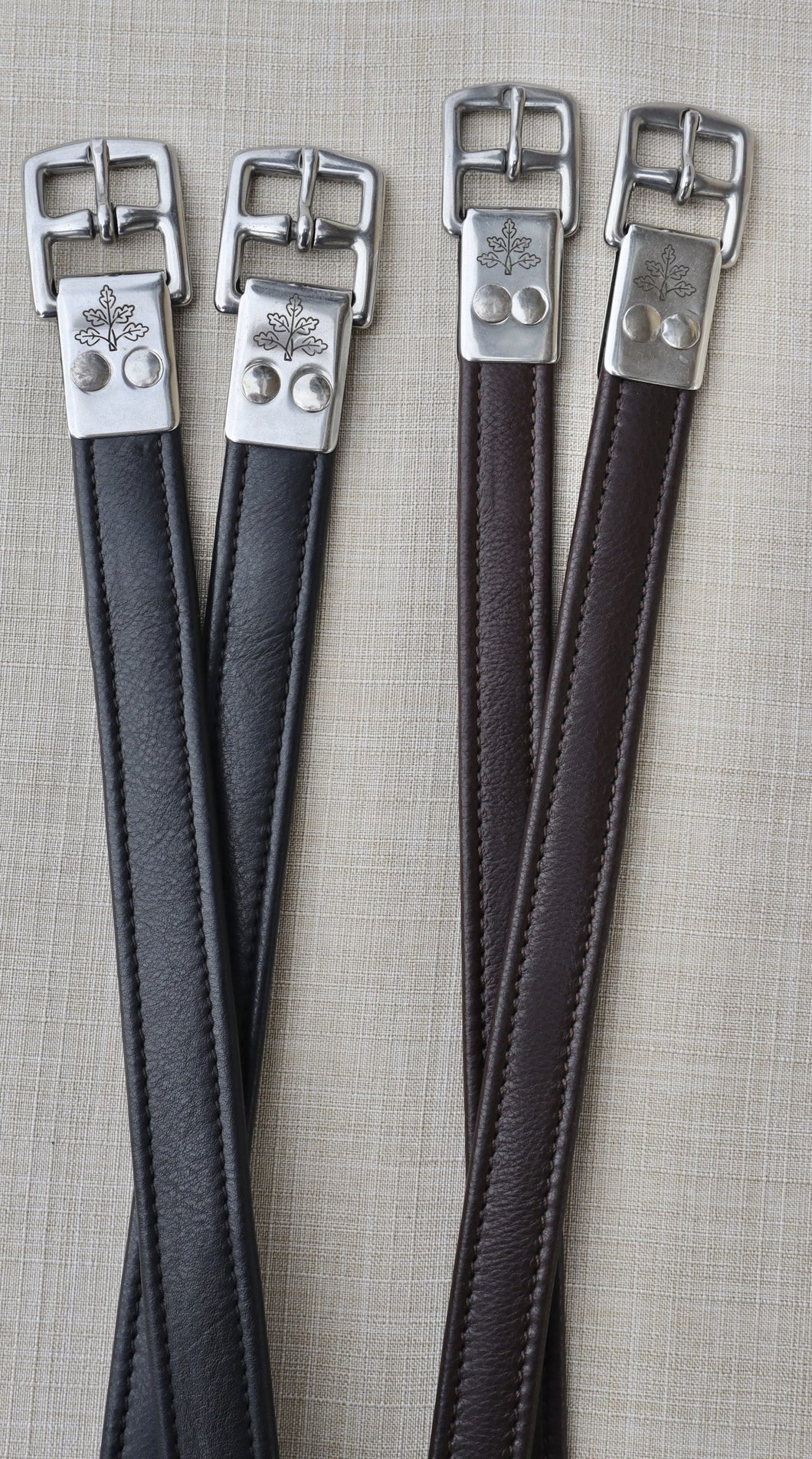 Black Oak 7/8 Calf Lined Stirrup Leathers
