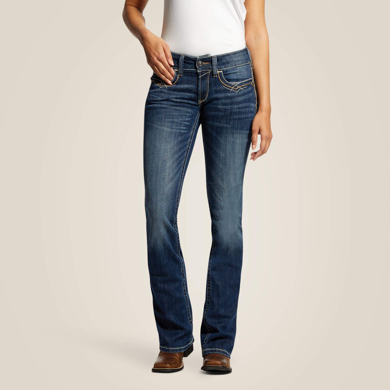 Ariat REAL Mid Rise Entwined Festival Stretch Boot Cut Jean