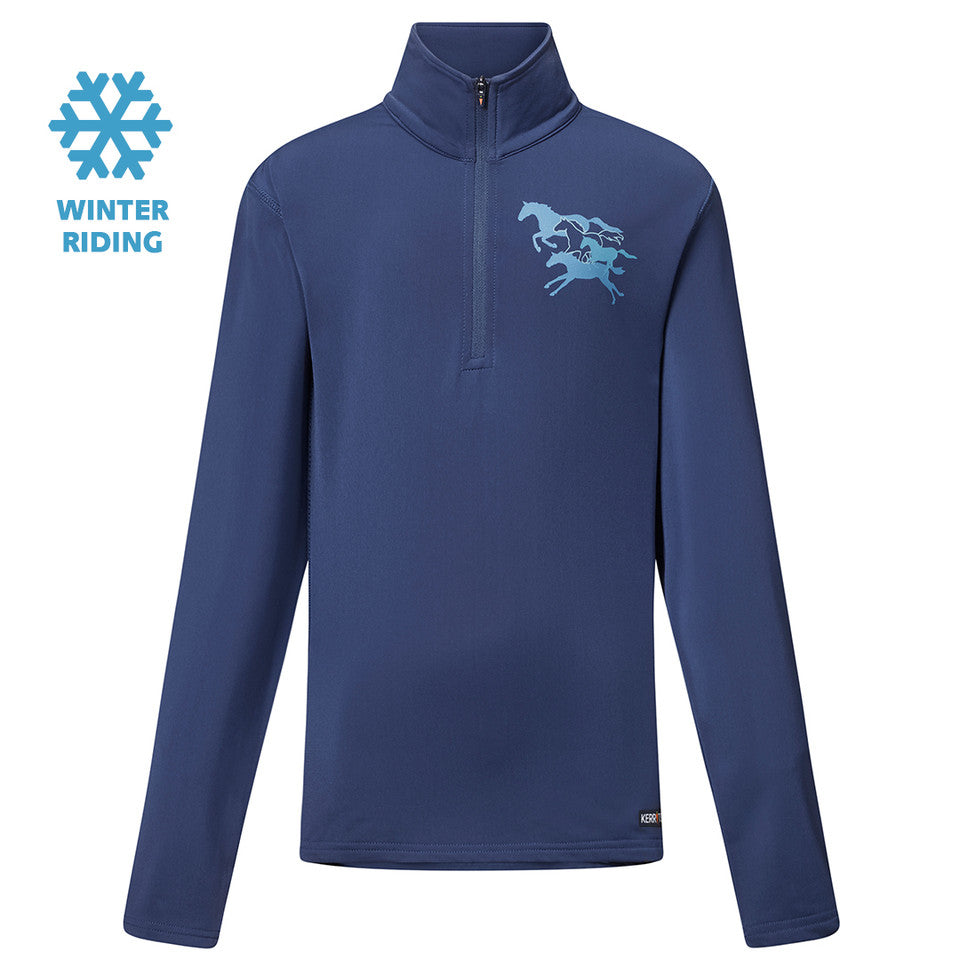 Kerrits Kid's In Stride Quarter Zip Fleece Tech Top - Solid