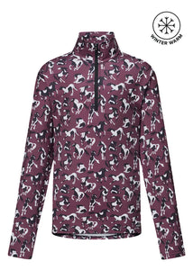 Kerrits Kid's On Course Quarter Zip Fleece Tech Top - Print