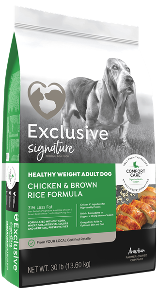 Exclusive Signature Healthy Weight Chicken & Brown Rice Adult Dog Food