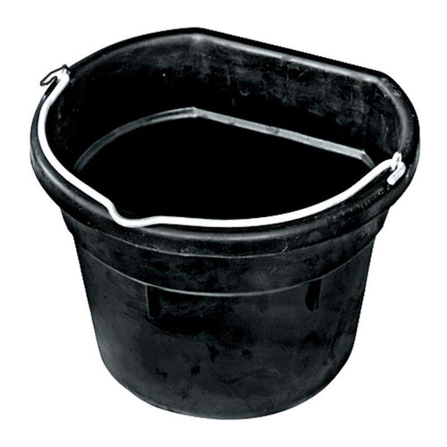 * Heated Flat Back Rubber Bucket - 4.5 gallon